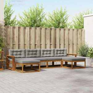 vidaXL Set de canapele de exterior 6 pcs Gri natural și deschis imagine