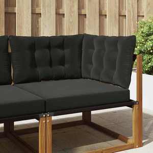 vidaXL Perna pentru canapea de exterior 3 pcs Negru Poliester imagine