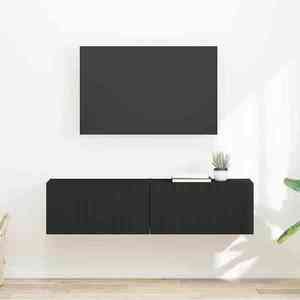 vidaXL Dulap TV de perete 2 pcs Negru 60 x 31 x 29, 5 cm Lemn compozit imagine