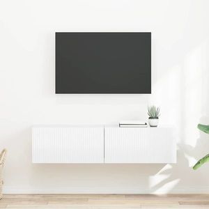 vidaXL Dulap TV de perete Pe perete 2 pcs Alb Lucios 60 x 31 x 29, 5 cm imagine