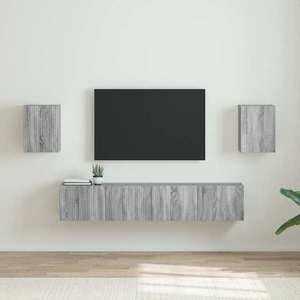 vidaXL Dulap TV de perete Pe perete 2 pcs Gri Sonoma 30 x 31 x 40 cm imagine
