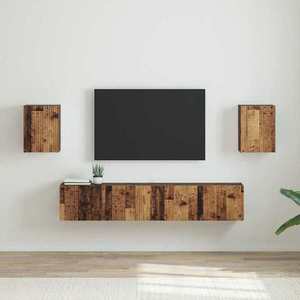 vidaXL Dulap TV de perete Pe perete 2 pcs Lemn Vechi 30 x 31 x 40 cm imagine