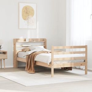 vidaXL Cadru de pat cu tăblie, 90x200 cm, lemn masiv de pin imagine