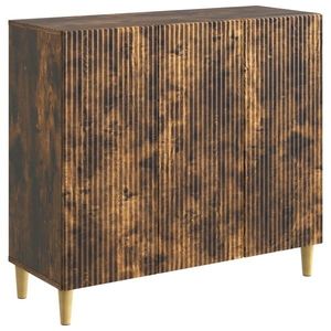 vidaXL Bufet Stejar fumuriu 89 x 34, 5 x 80 cm Lemn prelucrat imagine