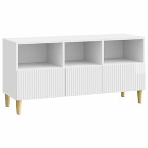 vidaXL Cabinet TV Alb foarte lucios 102 x 34, 5 x 50 cm Lemn prelucrat imagine