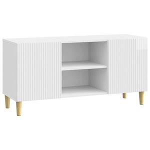 vidaXL Cabinet TV Alb foarte lucios 102 x 34, 5 x 50 cm Lemn prelucrat imagine