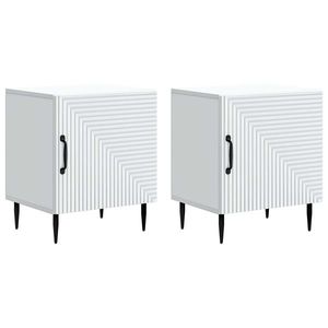 vidaXL Dulap de noapte 2 pcs Alb 43 x 34, 5 x 50 cm Lemn prelucrat imagine