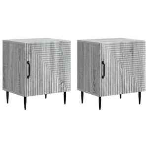 vidaXL Dulap de noapte 2 pcs Sonoma gri 43 x 34, 5 x 50 cm imagine
