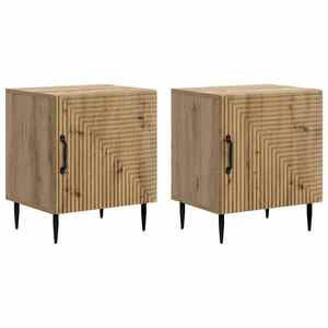 vidaXL Dulap de noapte 2 pcs Stejar Artizanal 43 x 34, 5 x 50 cm imagine