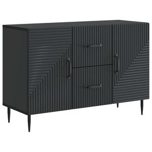 vidaXL Bufet cu sertar Negru 89 x 34, 5 x 60 cm Lemn prelucrat imagine