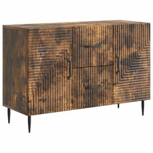 vidaXL Bufet cu sertar Stejar fumuriu 89 x 34, 5 x 60 cm Lemn prelucrat imagine