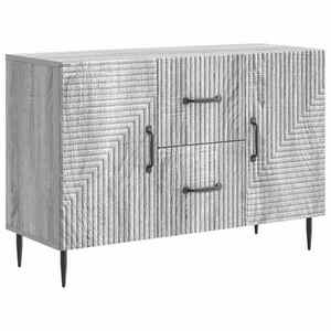 vidaXL Bufet cu sertar Sonoma gri 89 x 34, 5 x 60 cm Lemn prelucrat imagine