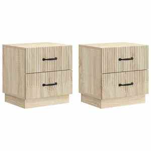 vidaXL Dulap de noapte 2 pcs Stejar Sonoma 43 x 34, 5 x 44, 5 cm imagine