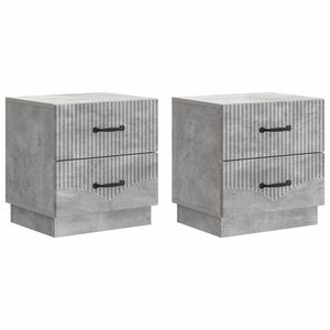 vidaXL Dulap de noapte cu sertar 2 pcs Gri Beton 43 x 34, 5 x 44, 5 cm imagine