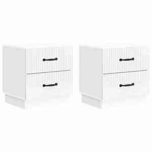 vidaXL Dulap de noapte 2 pcs Alb foarte lucios 43 x 34, 5 x 44, 5 cm imagine