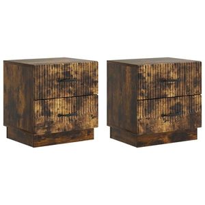 vidaXL Dulap de noapte 2 pcs Stejar fumuriu 43 x 34, 5 x 44, 5 cm imagine
