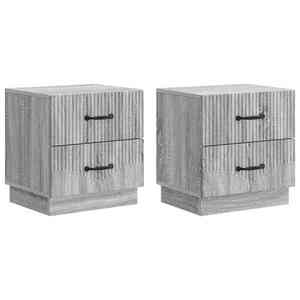 vidaXL Dulap de noapte cu sertar 2 pcs Sonoma gri 43 x 34, 5 x 44, 5 cm imagine