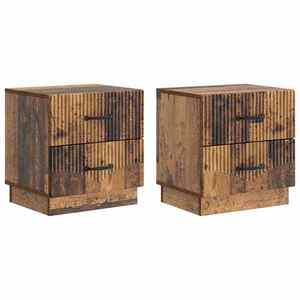 vidaXL Dulap de noapte cu sertar 2 pcs Lemn vechi 43 x 34, 5 x 44, 5 cm imagine