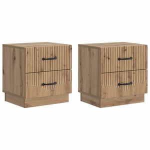 vidaXL Dulap de noapte 2 pcs Stejar Artizanal 43 x 34, 5 x 44, 5 cm imagine
