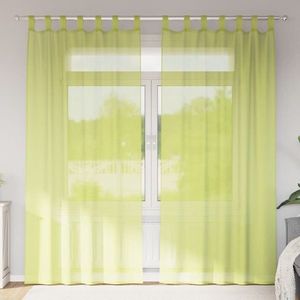 vidaXL Perdele din voile cu tablă 2 buc Verde măr imagine