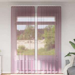 vidaXL Perdele Voile cu buzunare pentru bare 2 buc violet imagine