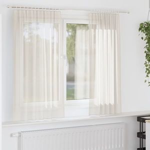 vidaXL Perdele Voile cu buzunare pentru bare 2 buc crem imagine
