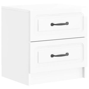 vidaXL Dulap de noapte cu sertar Alb foarte lucios 43 x 34, 5 x 44, 5 cm imagine