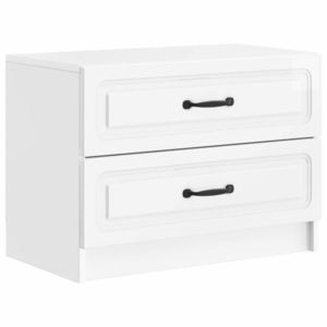 vidaXL Dulap de noapte cu sertar Alb foarte lucios 62 x 34, 5 x 44, 5 cm imagine