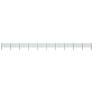vidaXL Panou de gard cu stâlpi din fier, verde, 1730x80 cm imagine