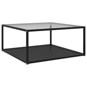 vidaXL Măsuță de cafea transparent/negru 80x80x35 cm sticlă securizată imagine