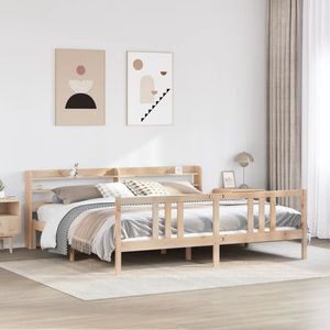 vidaXL Cadru de pat cu tăblie, 180x200 cm, lemn masiv de pin imagine