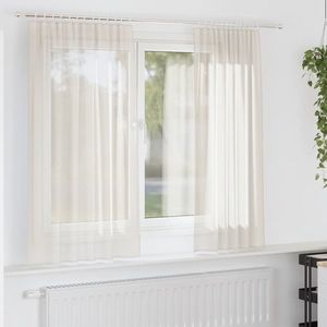 vidaXL Perdele Voile cu buzunare pentru bare 2 buc crem imagine