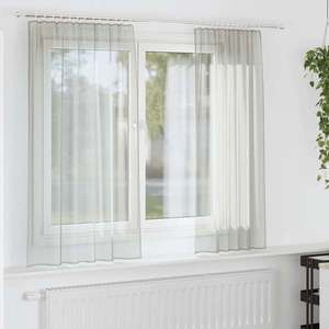 vidaXL Perdele Voile cu buzunare pentru bare 2 buc gri deschis imagine
