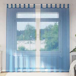 vidaXL Perdele voal cu bucle 2 buc, albastru regal, 140x225 cm imagine