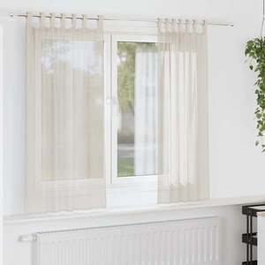 vidaXL Perdele din voile cu tablă 2 buc crem imagine