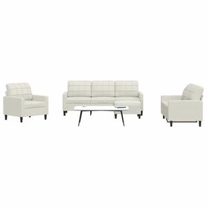 vidaXL Set de canapele cu perne, 4 piese, crem, catifea imagine