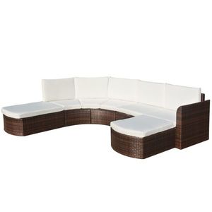 vidaXL Set mobilier de grădină cu perne, 4 piese, maro, poliratan imagine
