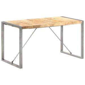 vidaXL Masă de bucătărie, 140 x 70 x 75 cm, lemn masiv mango nefinisat imagine