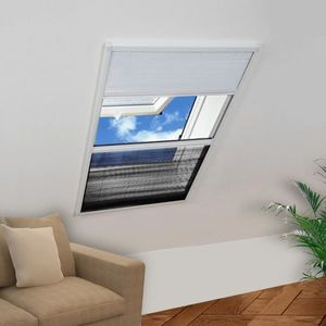 vidaXL Plasă fereastră plisse pentru insecte, cu umbrar, 160x80 cm imagine