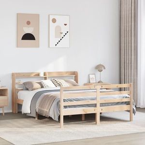 vidaXL Cadru de pat cu tăblie, 160x200 cm, lemn masiv de pin imagine