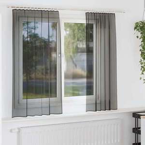 vidaXL Perdele Voile cu buzunare pentru bare 2 buc Negru imagine