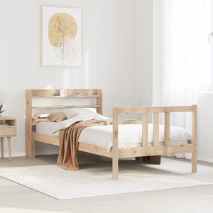 vidaXL Cadru de pat cu tăblie, 90x190 cm, lemn masiv pin imagine