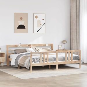 vidaXL Cadru pat cu tăblie 200x200 cm, lemn masiv de pin imagine