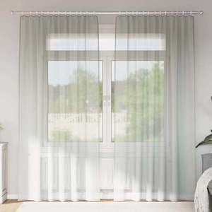 vidaXL Perdele Voile cu buzunare pentru bare 2 buc gri deschis imagine