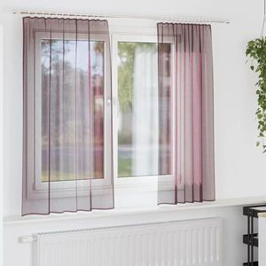 vidaXL Perdele Voile cu buzunare pentru bare 2 buc violet imagine