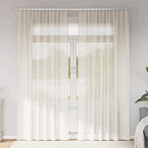 vidaXL Perdele Voile cu buzunare pentru bare 2 buc crem imagine