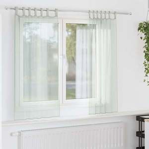 vidaXL Perdele voal cu bucle 2 buc, gri deschis, 140x140 cm imagine