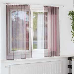 vidaXL Perdele Voile cu buzunare pentru bare 2 buc violet imagine