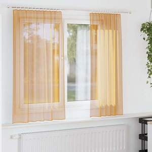 vidaXL Perdele Voile cu buzunare pentru bare 2 buc portocaliu imagine