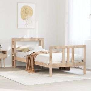 vidaXL Cadru de pat cu tăblie, 75x190 cm, lemn masiv de pin imagine